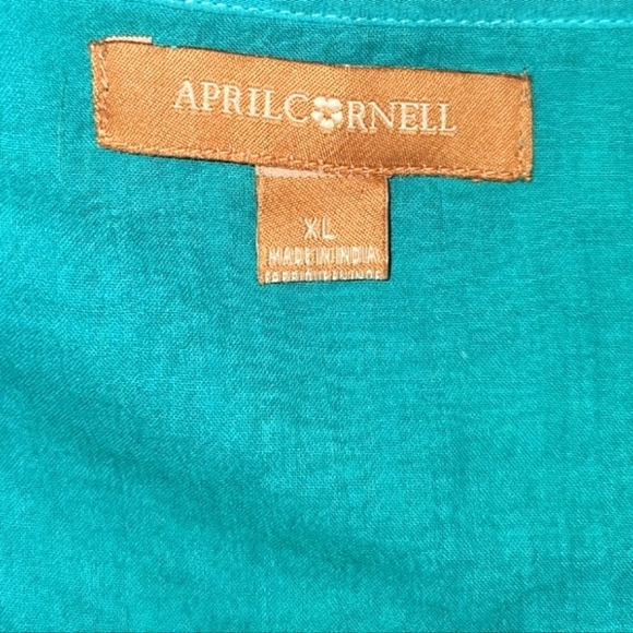 April Cornell XL Fiesta Blouse Tropical Evening Ombre Tie dye Embroidery - Picture 8 of 9